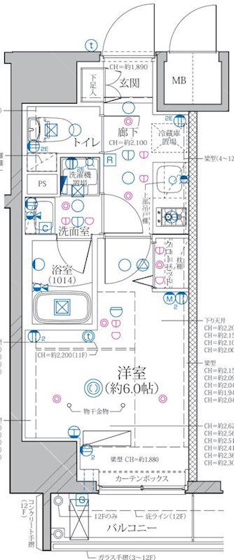 ディアレイシャス東別院(1K/12階)の間取り写真