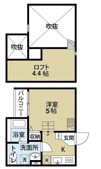CASA DEL CANARIO諏訪ノ森(1K/1階)の間取り写真