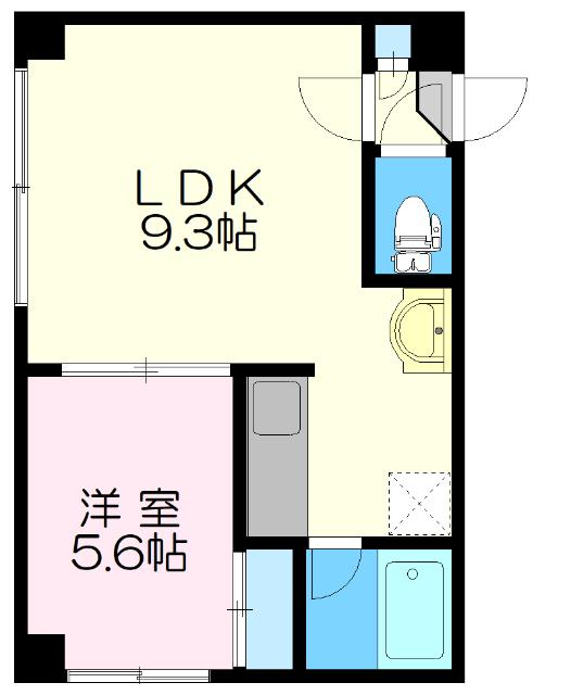 ふれんど3(1LDK/3階)の間取り写真