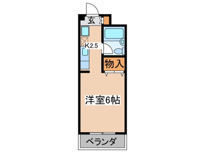 35西調布(1K/3階)の間取り写真