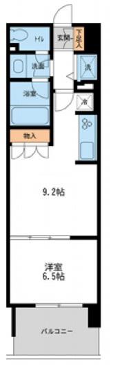 レジディア南千住(1LDK/10階)の間取り写真