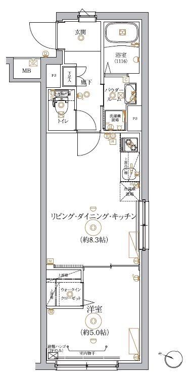 RELUXIA大塚(1LDK/2階)の間取り写真