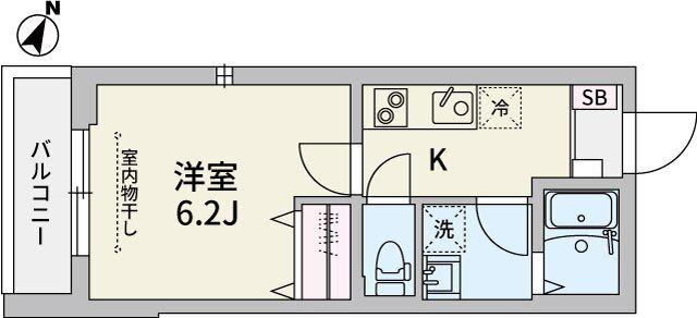 ウィールクレスト(1K/3階)の間取り写真