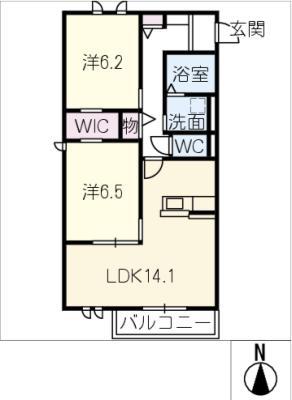 KOTONA A(2LDK/2階)の間取り写真
