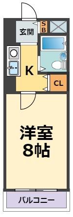 アメニティ武庫川(1K/3階)の間取り写真