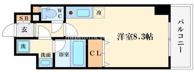 フォレステージュ北堀江(ワンルーム/10階)の間取り写真
