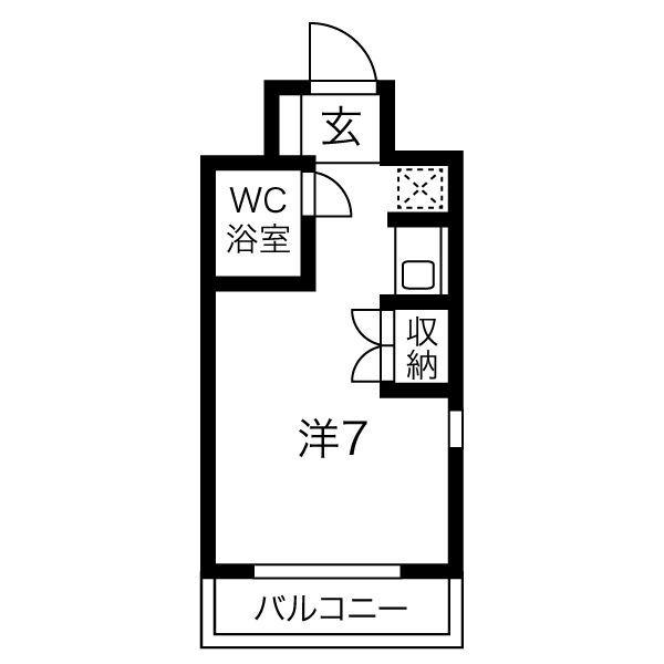 セラヴィアッシュ(ワンルーム/5階)の間取り写真