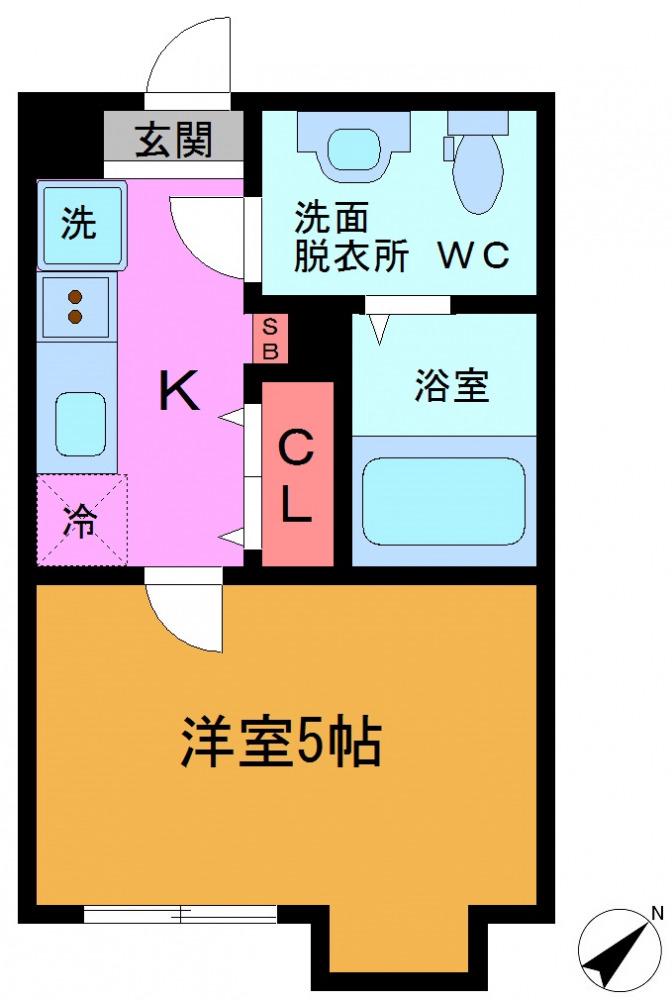 アットリラ南行徳(1K/1階)の間取り写真