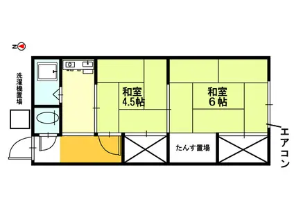 三栄コーポ(2K/2階)の間取り写真