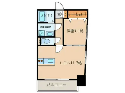 ERIOS COURT 中津口(1LDK/3階)の間取り写真