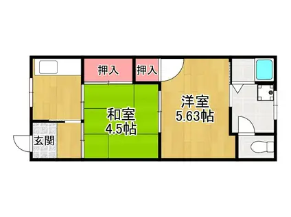 清谷マンション(2K/3階)の間取り写真