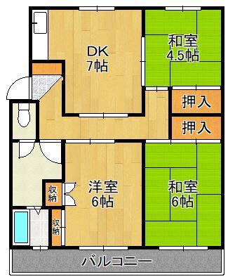 目貫ビル(3DK/3階)の間取り写真