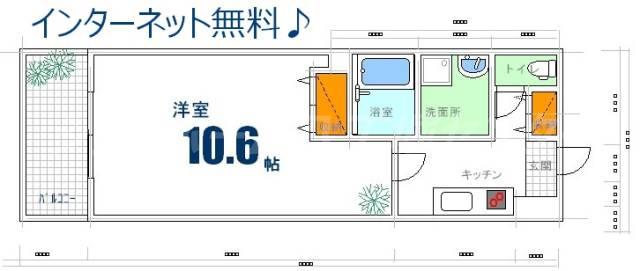 ベルフォーレ広島駅前(1K/7階)の間取り写真