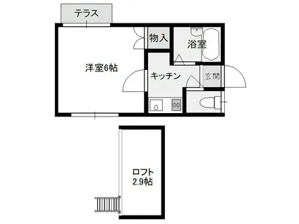 エテルノRF(1K/2階)の間取り写真
