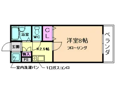 大阪モノレール彩都線 彩都西駅 徒歩30分 2階建 築26年(1K/1階)の間取り写真