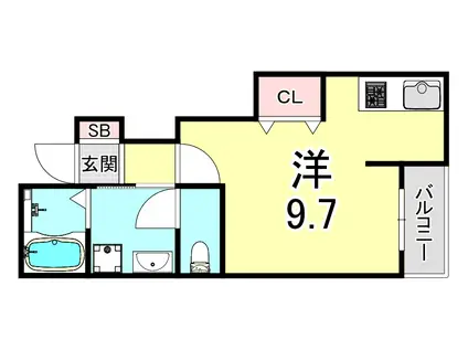 エターナルシー舞子坂(1K/1階)の間取り写真