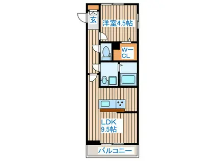 ERDE五輪II(1LDK/2階)の間取り写真