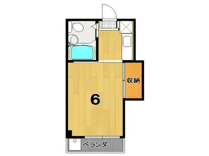 ハッピーアイランド(1K/3階)の間取り写真