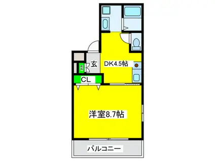 日本橋松江マンション(1DK/3階)の間取り写真