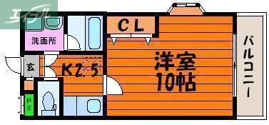 東古松S-1ビル(1K/1階)の間取り写真