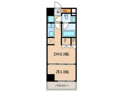 ONE ROOF RESIDENCE TAMACHI(1DK/10階)の間取り写真