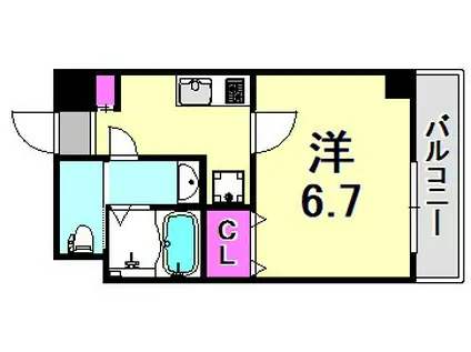 LUXE尼崎ウエスト(1K/9階)の間取り写真