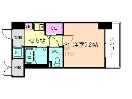 パラシオ塚本II(1K/10階)の間取り写真