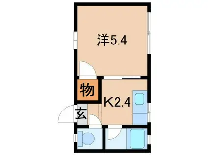 フォーブル杉山(1K/1階)の間取り写真