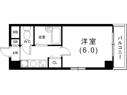 エスリード新神戸(1K/8階)の間取り写真