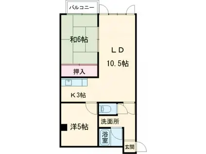 マンションイーストリバー(2LDK/4階)の間取り写真