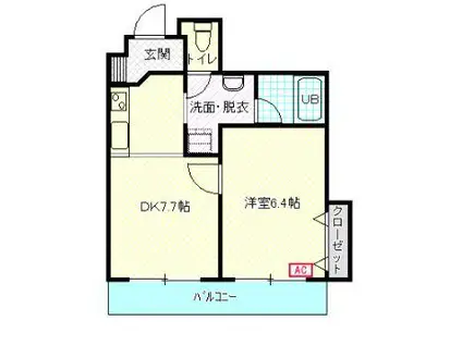 セイントワークス(1DK/3階)の間取り写真