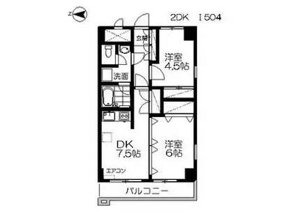 ロイヤルヒルズ柳生I(2DK/5階)の間取り写真