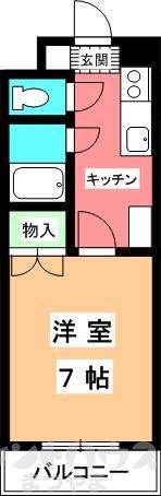 ジョイフル第3小坂(1K/5階)の間取り写真