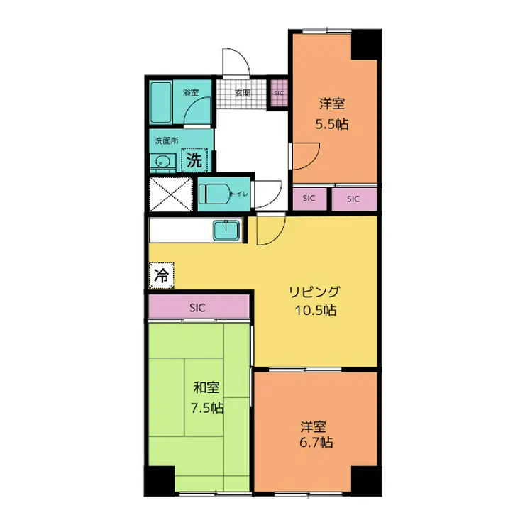 ハイラーク千葉 7階階 間取り