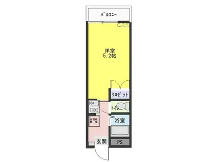 コーポ水郷(1K/2階)の間取り写真