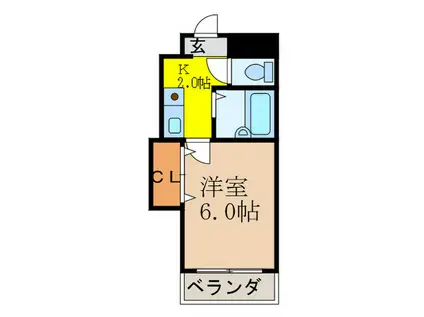 松本マンション(1K/2階)の間取り写真