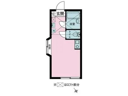 シャンブル文庫(ワンルーム/2階)の間取り写真