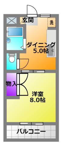 アイ&ユウ壱番館(1DK/2階)の間取り写真