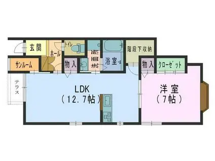 アスティクイーン(1LDK/1階)の間取り写真
