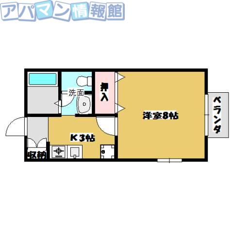 サンプレリュードIII(1K/1階)の間取り写真