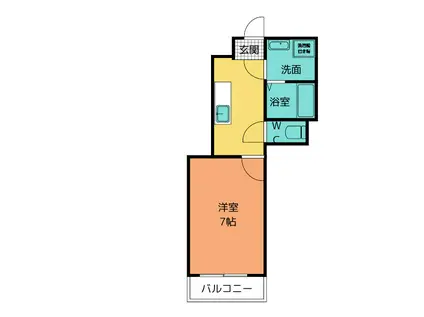 タイユール竹中(1K/3階)の間取り写真