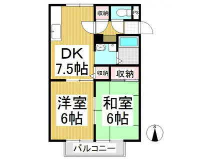 サンライフ千曲(2DK/1階)の間取り写真