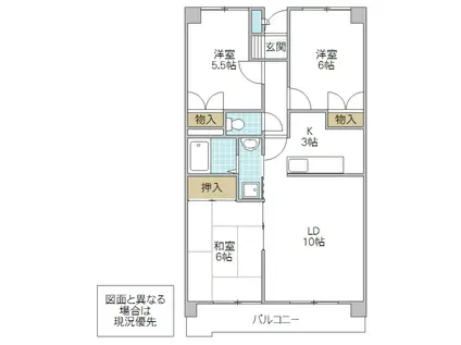 サンハイム千石(3LDK/2階)の間取り写真