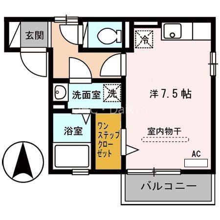 セジュールエルグリーン(ワンルーム/2階)の間取り写真