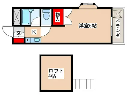 グリーンシティ銀(1K/3階)の間取り写真
