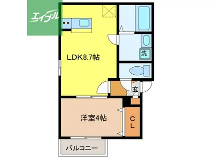 HALE KULANI KIYAMA(1LDK/1階)の間取り写真