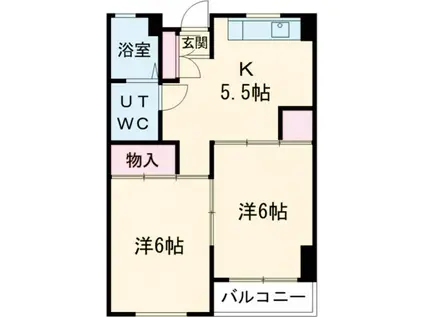 マルエイビル(2K/2階)の間取り写真