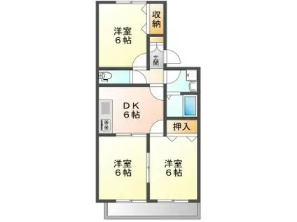 メゾン高須(3DK/2階)の間取り写真