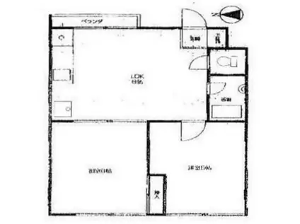 コーポベルン(2DK/2階)の間取り写真