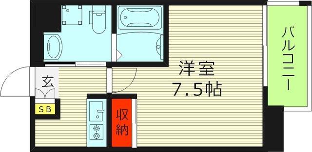 GRAVIS城東中央(1K/5階)の間取り写真